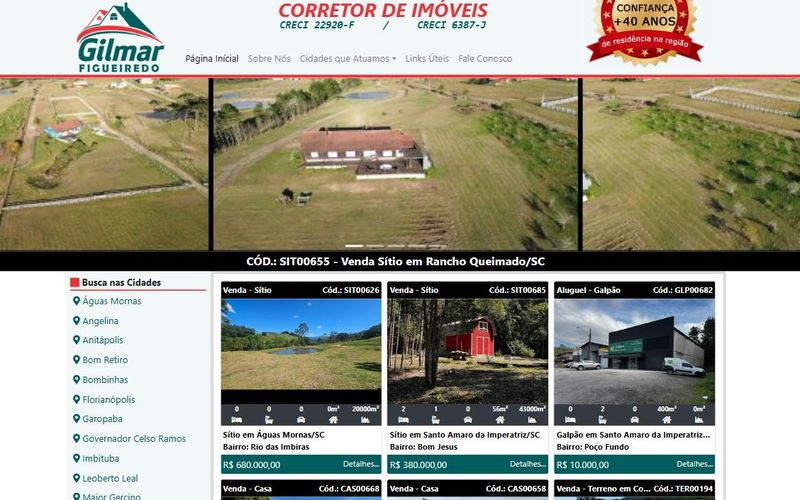 Site de Gilmar Figueiredo, corretor de imóveis