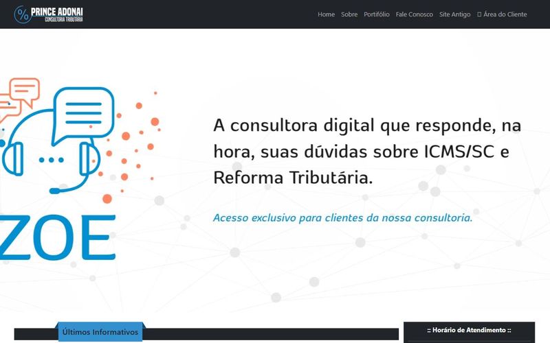 Site da Prince Adonai Consultoria Tributária